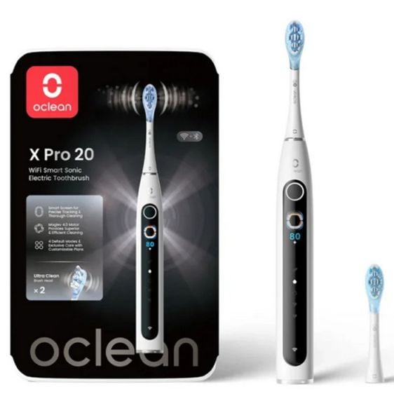 Electric toothbrush Oclean X Pro 20, AI, Maglev 4.0, 84000 rpm, Wi-Fi, FlexFit, IPX7, White