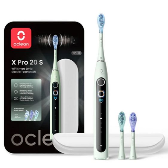 Electric toothbrush Oclean X Pro 20 Set, AI, Maglev 4.0, 84000 rpm, Wi-Fi, FlexFit, IPX7, Green