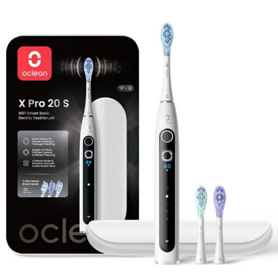 Electric toothbrush Oclean X Pro 20 Set, AI, Maglev 4.0, 84000 rpm, Wi-Fi, FlexFit, IPX7, White