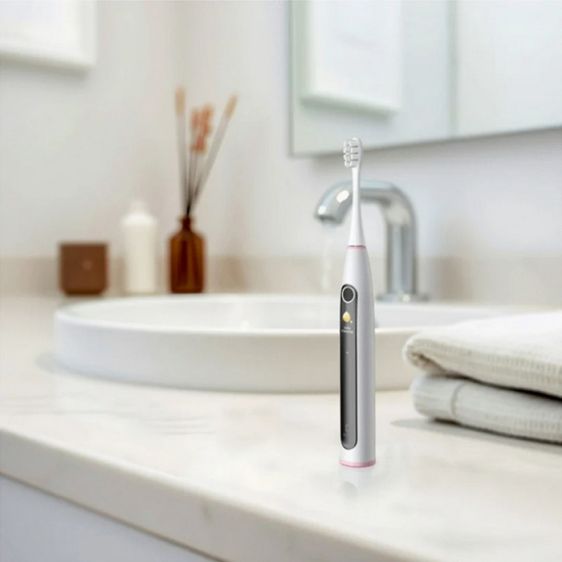 Electric toothbrush Oclean X Lite Set, 72000 rpm, 5 modes, Smart, Touchscreen, + Case, Light gray