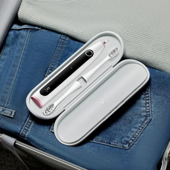 Electric toothbrush Oclean X Lite Set, 72000 rpm, 5 modes, Smart, Touchscreen, + Case, Light gray