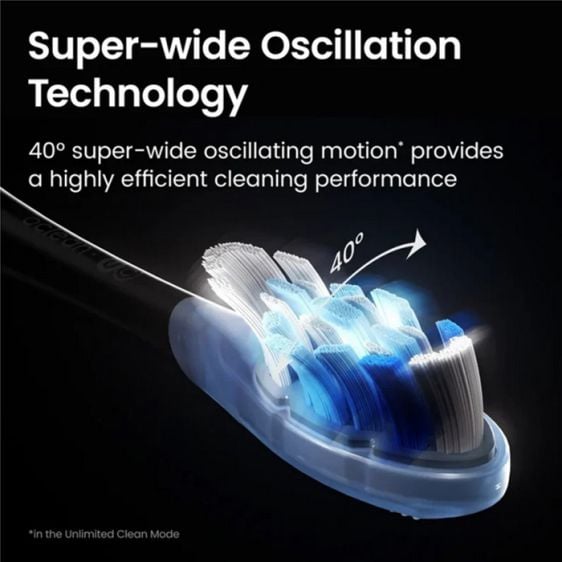 Electric toothbrush Oclean X Ultra 20, AI voice assistant, 84000 rpm, Wi-Fi, Bluetooth, Black