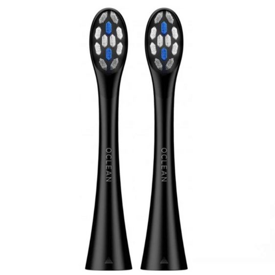 Set of 2 replacement heads for Oclean Delicate Care Electric Toothbrush, Soft, For Children, Black