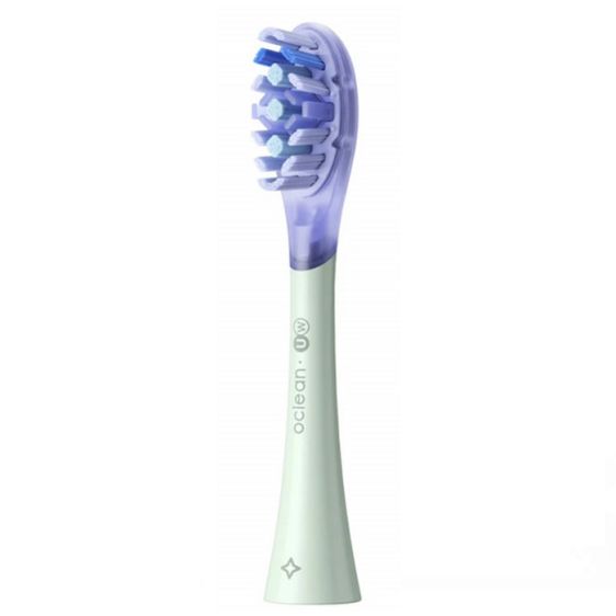 Set of 2 replacement heads for Oclean Ultra White electric toothbrush, Hard, Green