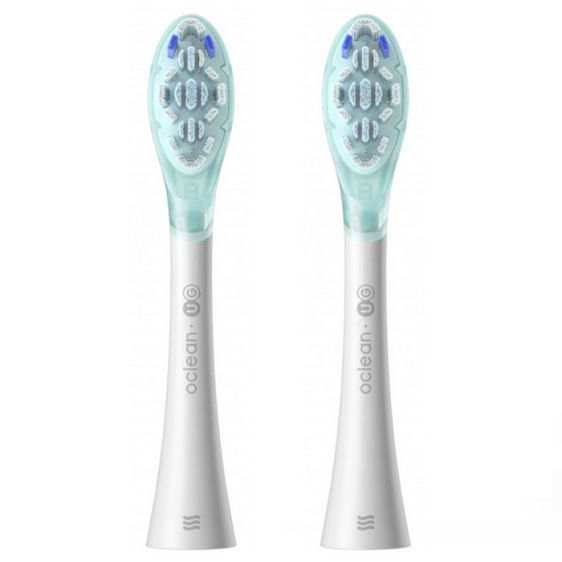 Set of 2 replacement heads for Oclean Ultra Gum Care electric toothbrush, Soft, White