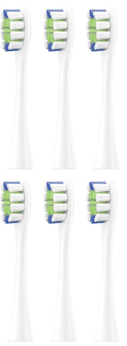 Set of 6 replacement heads for electric toothbrush Oclean Professional Clean Brush Head, Hard, White