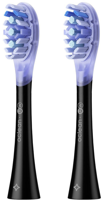 Set of 2 replacement heads for Oclean Ultra White electric toothbrush, Hard, Black
