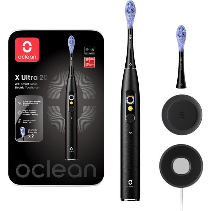 Electric toothbrush Oclean X Ultra 20, AI voice assistant, 84000 rpm, Wi-Fi, Bluetooth, Black