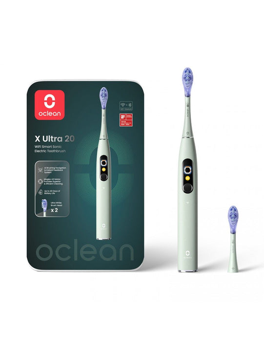 Electric toothbrush Oclean X Ultra 20, AI voice assistant, 84000 rpm, Wi-Fi, Bluetooth, Green