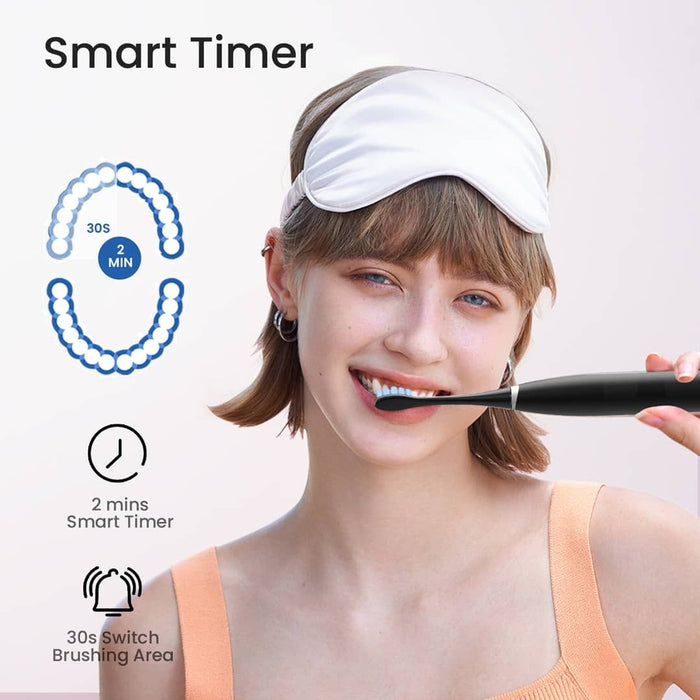 Electric toothbrush Oclean Flow S, 1.85W, 76000 rpm, 5 modes, Timer, Type-C, Antibacterial surface, Black