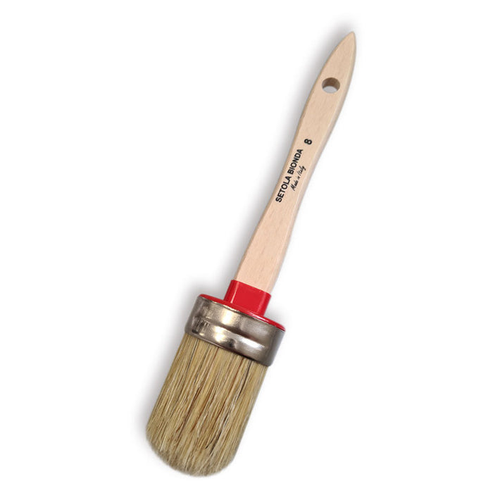 OVAL BRUSH WITH WOODEN HANDLE FOR CHALK PAINTS 35 MM OK No 8