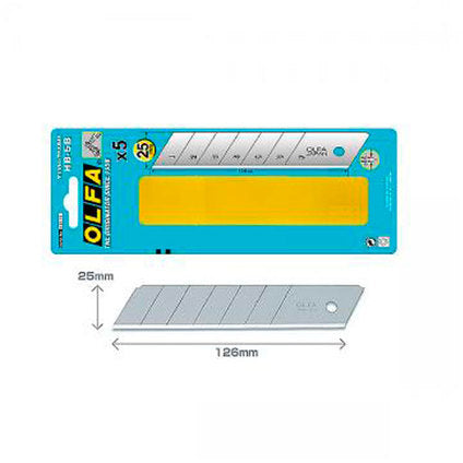 SPARE BLADE FOR MODEL KNIFE 5 PCS. 25MM OLFA HB 5B