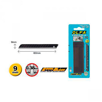 SPARE BLADE FOR MODEL KNIFE 10 PCS. 9MM OLFA ABB 10B