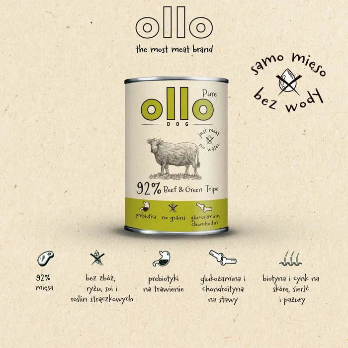 OLLO Pure Beef and Green tripe - wet dog food - 400g - Wet foodDLP-KAM<<<For the dogDLP<<<ActionPL