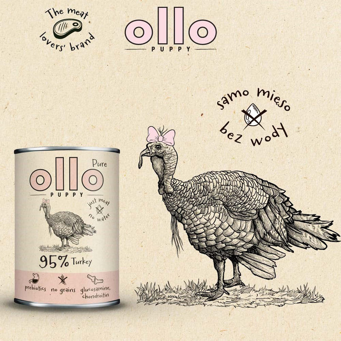 OLLO Puppy Pure Turkey - wet dog food - 400 g