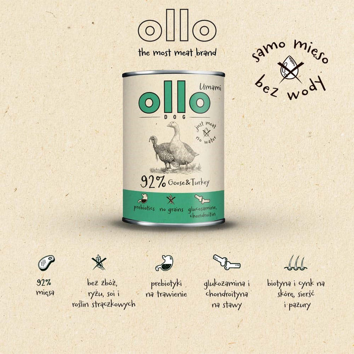 OLLO Umami Goose and turkey - wet dog food - 850g