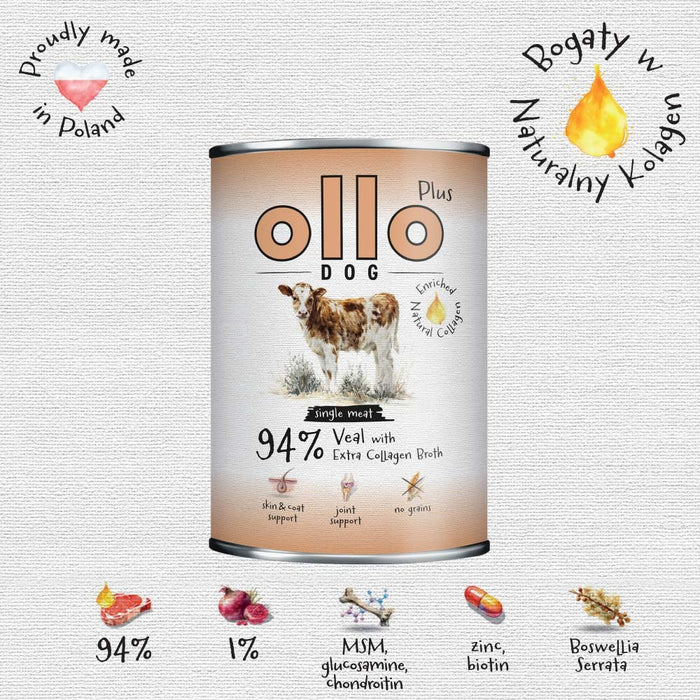 OLLO Plus Collagen Veal - wet dog food - 400g