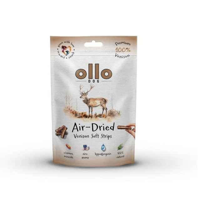 OLLO Air-Dried Venison strips - dog treat - 80g