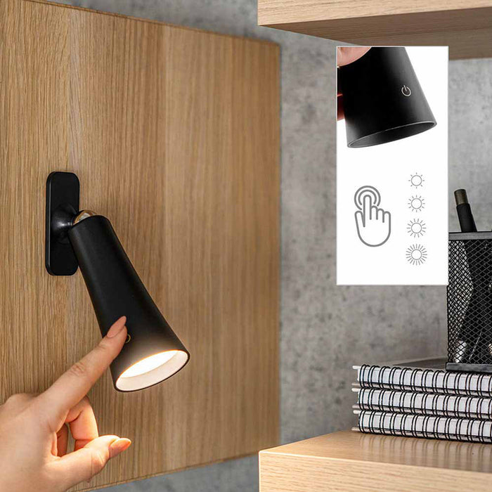 LED TABLE LAMP 3W 4000K MAGNETIC BLACK OMNIA FLEXY