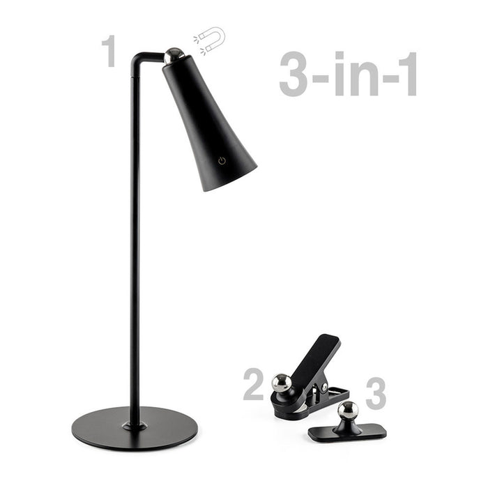 LED TABLE LAMP 3W 4000K MAGNETIC BLACK OMNIA FLEXY