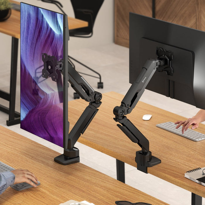 ONKRON G90-B Swivel and tilt desk mount for 13‘-34’ monitors, max. 10 kg, with rotation, black