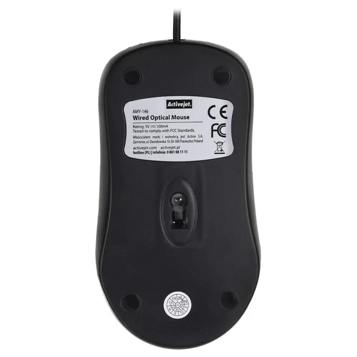 Optical mouse Activejet AMY-146 Black 1000 dpi - Мишки & Mouse<<<Електроника Периферни и резервни части<<<Компютри|