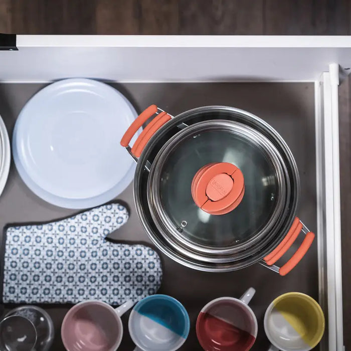 OPTISPACE 6-PIECE COOKWARE SET TEFAL G720S674 - Съдове за готвене<<<Домашни потреби<<<Кухня<<<Praktiker&&&Съдове за