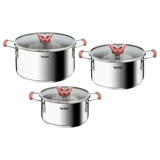 OPTISPACE 6-PIECE COOKWARE SET TEFAL G720S674 - Съдове за готвене<<<Домашни потреби<<<Кухня<<<Praktiker&&&Съдове за