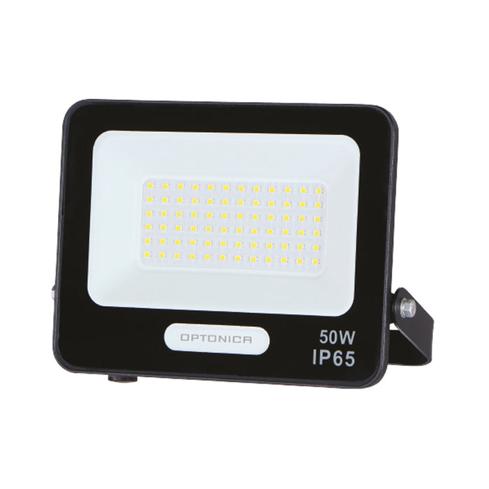 LED SPOTLIGHT 50W 6000K IP65 BLACK WITH CABLE 15CM OPTONICA