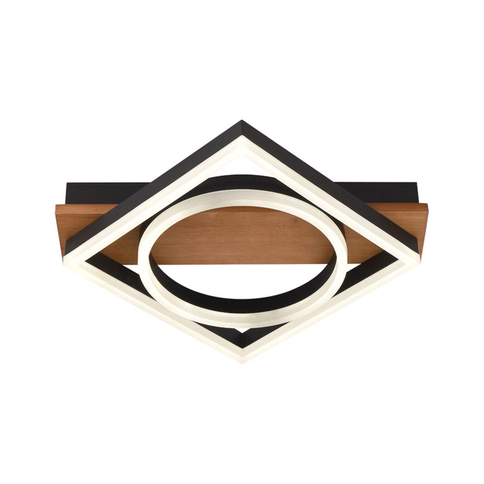 LED CEILING LIGHT 44W CCT BLACK/WOOD REMOTE CONTROL OPTONICA