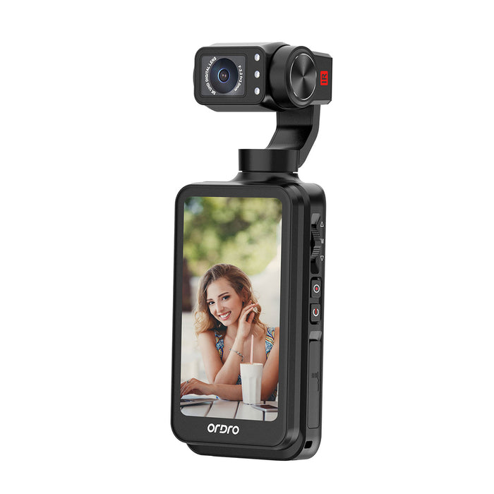 Ordro Pocket M5 3-Axis Gimbal Camera, 5K, for Vlogging and YouTube – Black
