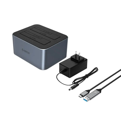 Orico 6626C3-C-V1 2-Drive Docking Station with Offline Clone Function 2.5’’/3.5’’ SATA HDD/SSD - Gray - Disk