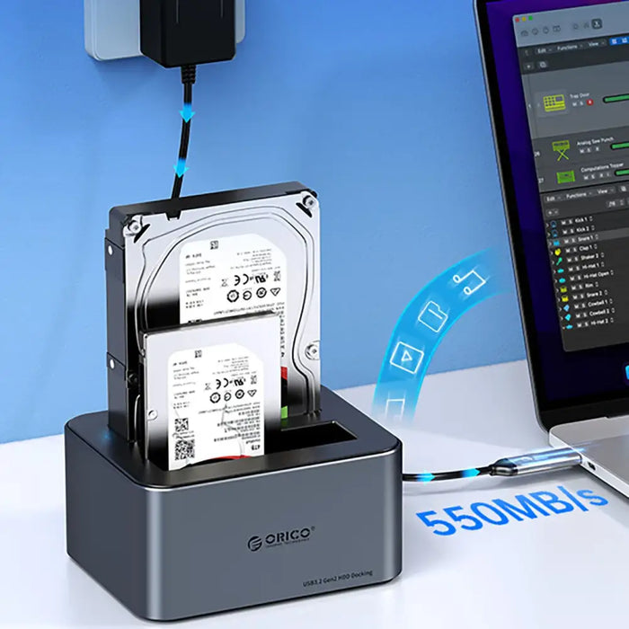 Orico 6656C3-C 5-Bay Docking Station with Offline Clone Function 2.5’’/3.5’’ SATA HDD/SSD - Gray - Disk
