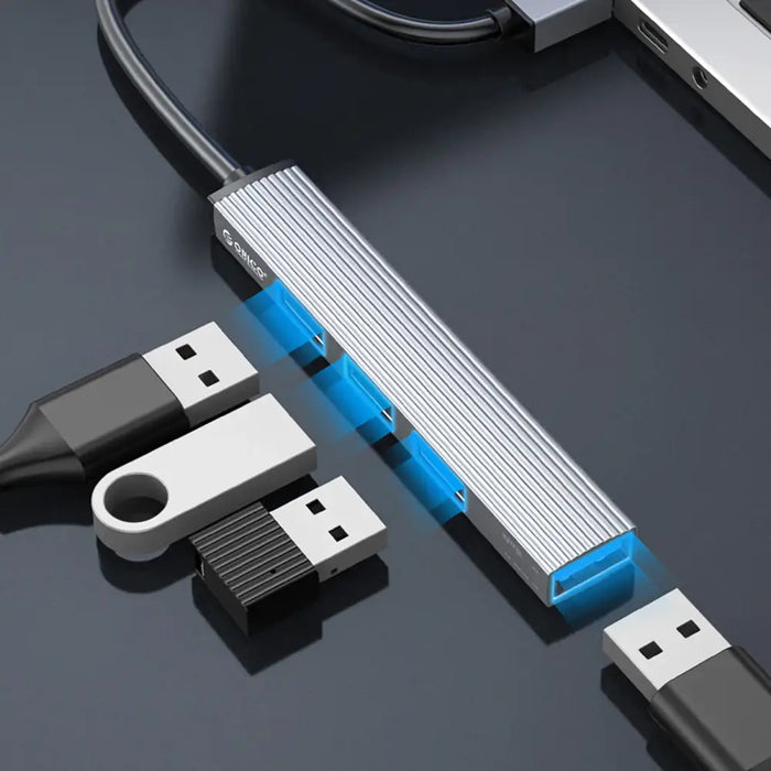 Orico AH-A13 USB-A Hub Docking Station 1x USB-A 3.0 + 3x USB-A 2.0 - Gray - USB hubs<<<HurtelXML