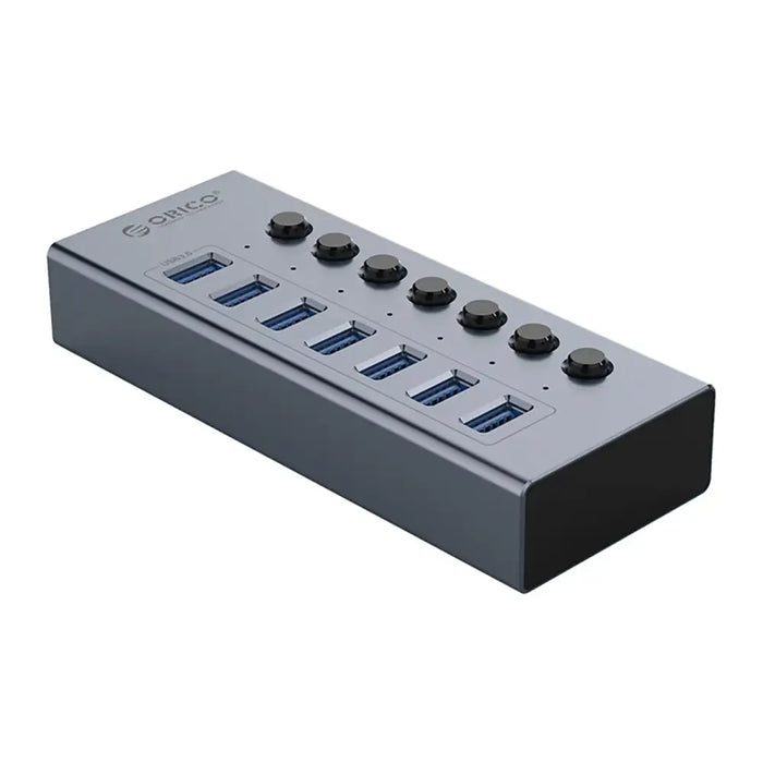 Orico BT2U3-7AB Hub 7x USB-A 3.0 with switches - gray - USB hubs<<<HurtelXML