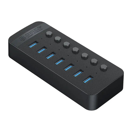 Orico CT2U3-7AB 7x USB-A 3.0 Hub with Switches - Black - USB hubs<<<HurtelXML
