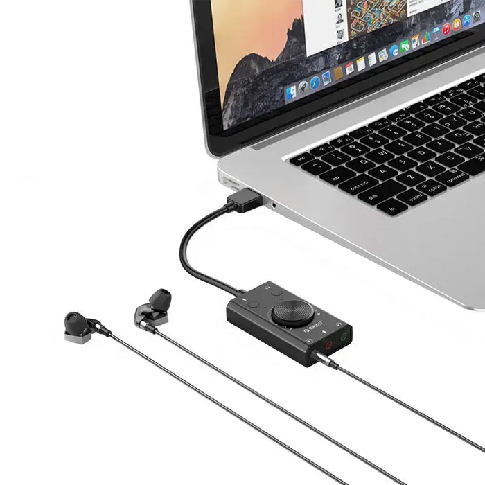 Orico SC2 External Multifunction Sound Card with USB-A - Black - Audio adapters<<<HurtelXML