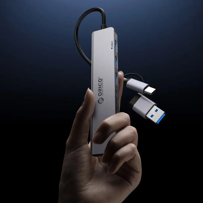Orico YSA8-U3 USB-A/USB-C Hub Docking Station 3x USB-A 2.0 + 1x USB-A 3.0 + 1x USB-C 2.0 + 1x 3.5mm Audio + 2x TF&SD