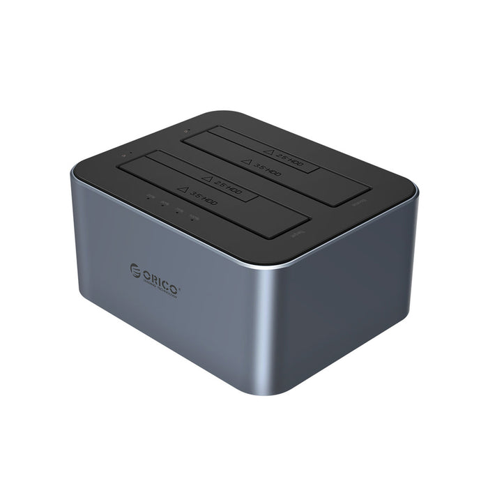 Orico 6626C3-C-V1 2-Drive Docking Station with Offline Clone Function 2.5"/3.5" SATA HDD/SSD - Gray