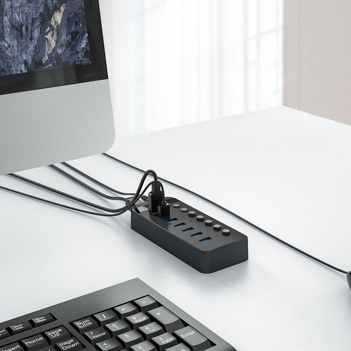 Orico CT2U3-10AB 10x USB-A 3.0 Hub with Switches - Black
