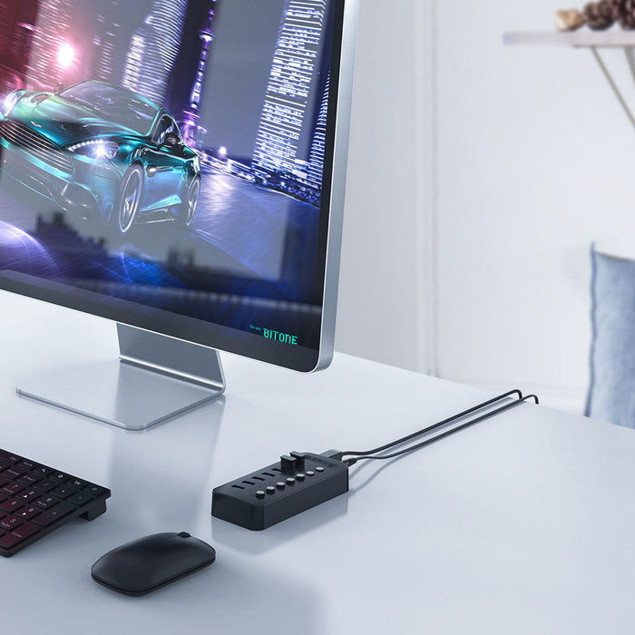 Orico CT2U3-13AB 13x USB-A 3.0 Hub with Switches - Black