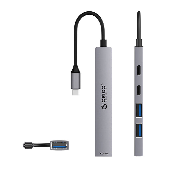 Orico YSB4-U2 USB-C Hub Docking Station 2x USB-A 2.0 + 1x USB-A 3.0 + 1x USB-C 2.0 + 1x USB-C - Gray