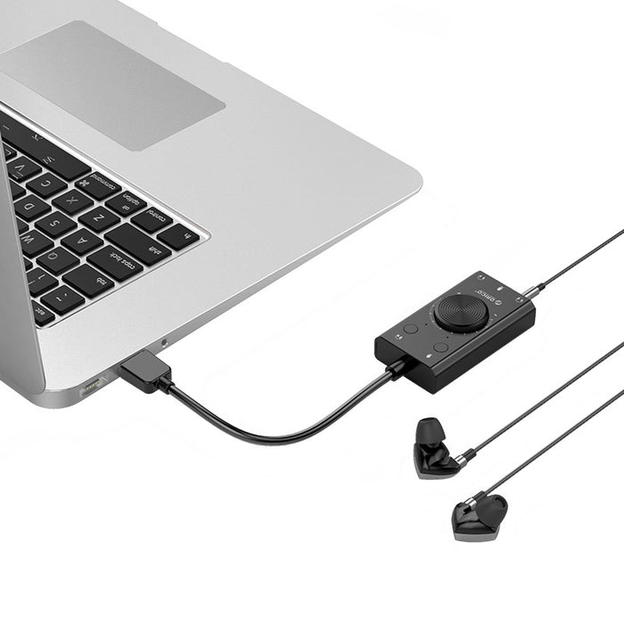 Orico SC2 External Multifunction Sound Card with USB-A - Black