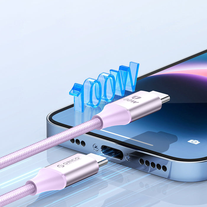 Orico CDX 100W 5A Power Delivery USB-C - USB-C cable 1m - purple