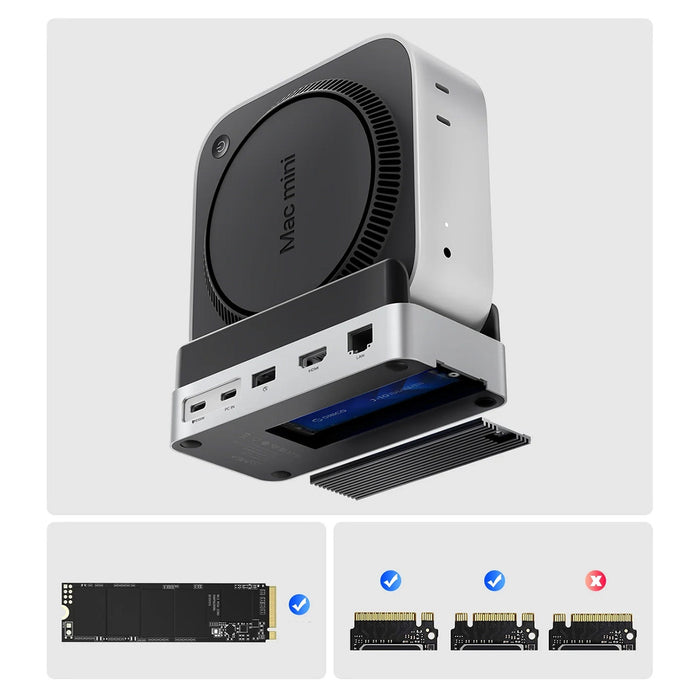 Orico MiniDock 10-in-1 Docking Station with SSD Hard Drive Bay - Silver
