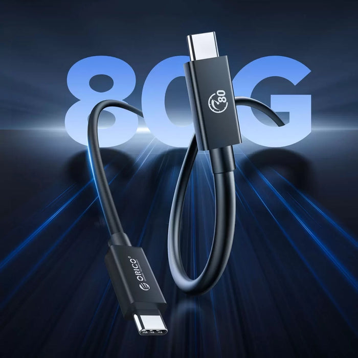 Orico USB4 Cable Compatible with Thunderbolt 5 80Gbps 240W USB-C to USB-C 1m - Black