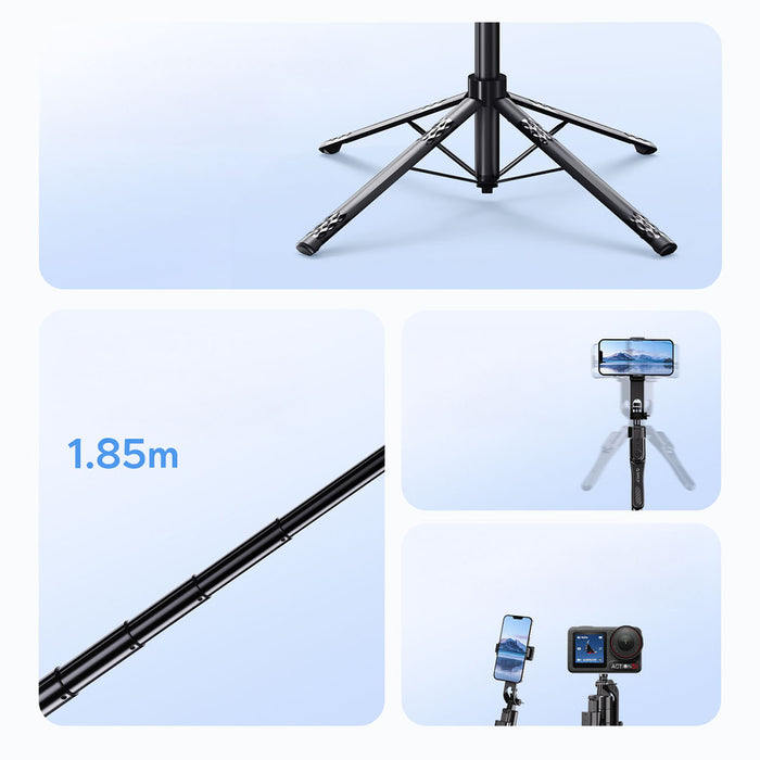 Selfie stick Orico SPN185 1/4" tripod for phone camera with 360 degree rotation Bluetooth 5.2 - black