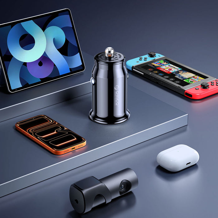 Orico PowerMini 30W USB-C + USB-A Car Charger - Black