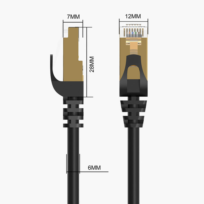 Orico PUG-C7 CAT7 10Gbps RJ45 Ethernet Network Cable Internet LAN Round 2m - Black
