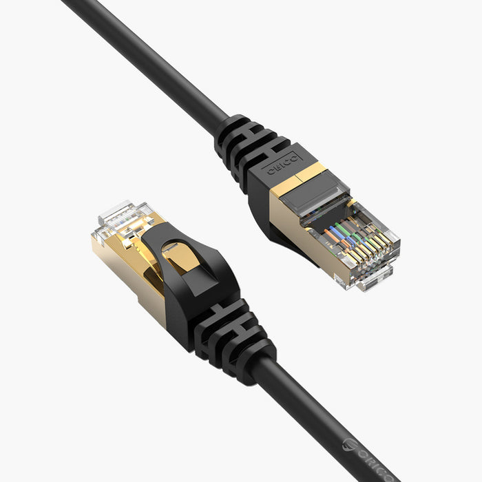 Orico PUG-C7 CAT7 10Gbps RJ45 Ethernet Network Cable Internet LAN Round 10m - Black